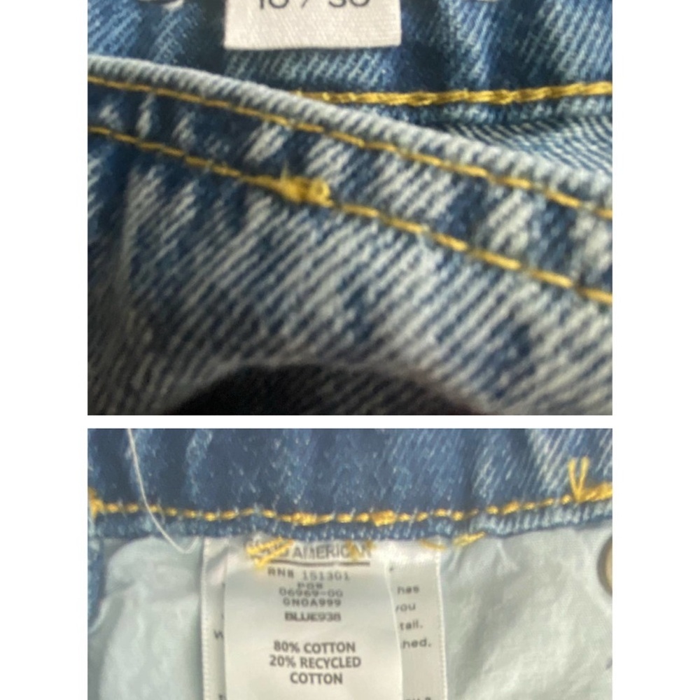 Good American NWT Women's Blue Good '90s Denim Straight Leg Cotton Overalls 10.